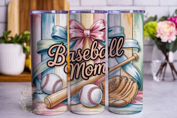 Baseball Mom Pastel Tumbler Wrap PNG Review