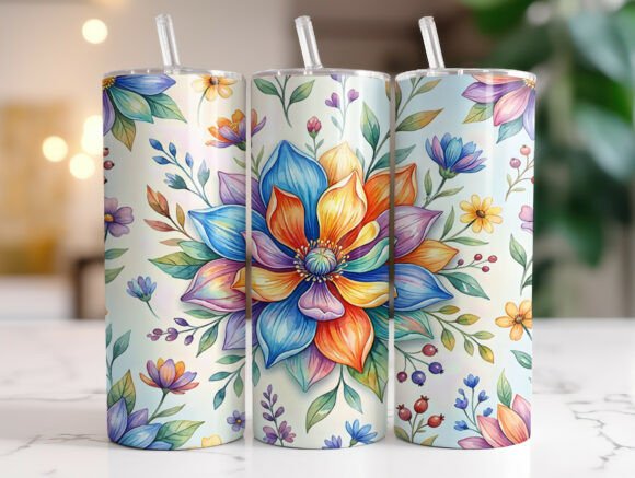 Colorful Floral Pattern 20oz Tumbler PNG Review