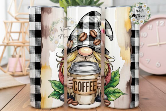 Cozy Coffee Gnome Plaid Tumbler Wrap Design Review