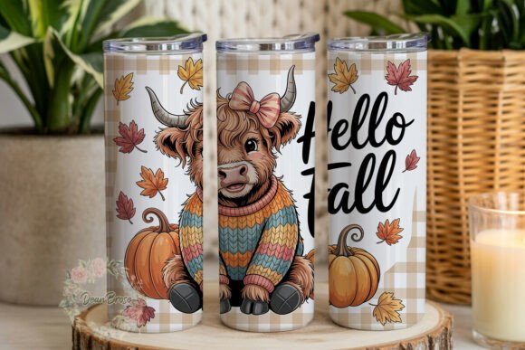Cute Highland Cow Fall Tumbler Wrap Review
