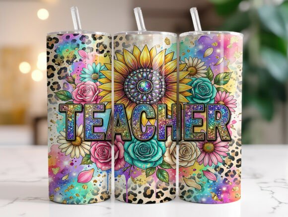 Floral Sunflower Teacher Glitter Tumbler Review