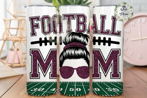 Football Mom Glitter Messy Bun Tumbler Review