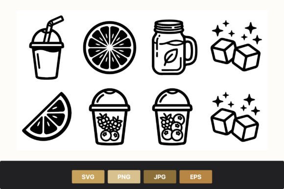 Fruit Cup Berry Juice Vector Icons Review
