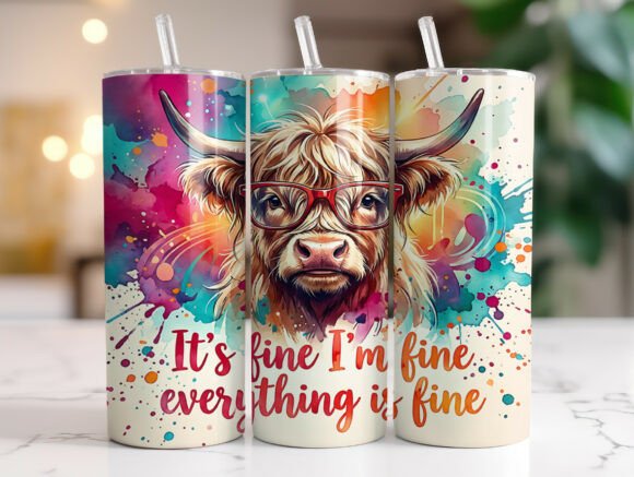 Funny Highland Cow Tumbler Wrap Design Review