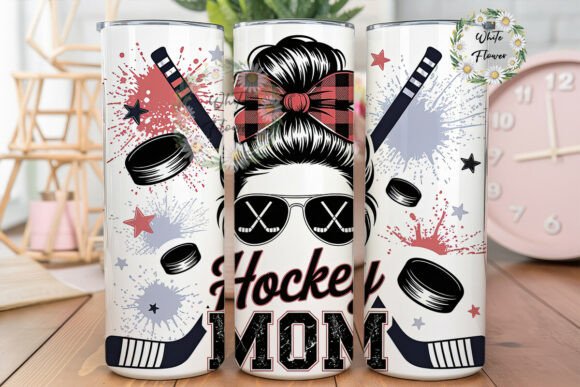 Hockey Mom Messy Bun Tumbler Wrap