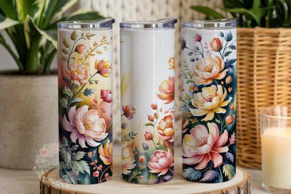 Pastel Floral Watercolor Tumbler Wrap Design Review