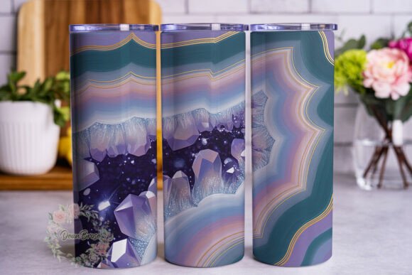 Purple Blue Agate Geode 20oz Tumbler Design Review