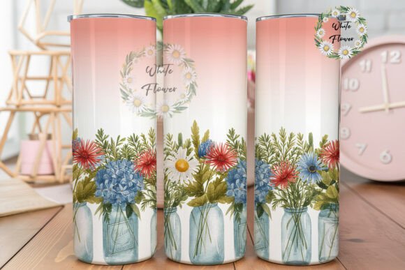 Red White Blue Floral Jar 20oz Tumbler Review