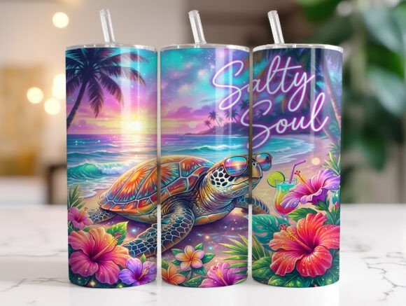 Salty Soul Turtle Tumbler Wrap Design Review