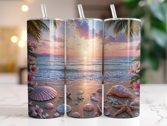 Seashells Beach Ocean Skinny Tumbler PNG Review