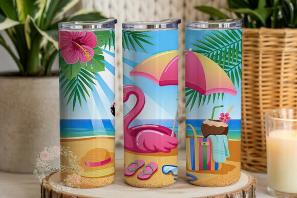 Tropical Flamingo Beach 20oz Tumbler Design Review