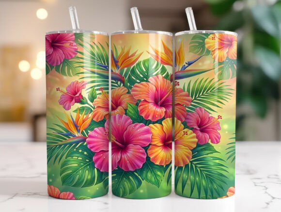 Vibrant Tropical Hibiscus Floral Tumbler Review