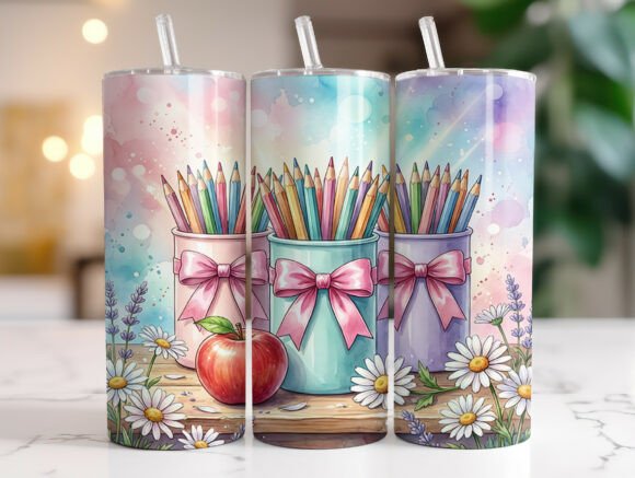 Watercolor Teacher 20oz Tumbler Wrap PNG Review